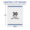 Avery Durable Waterproof Round Labels with Sure Feed, 1.25" diameter